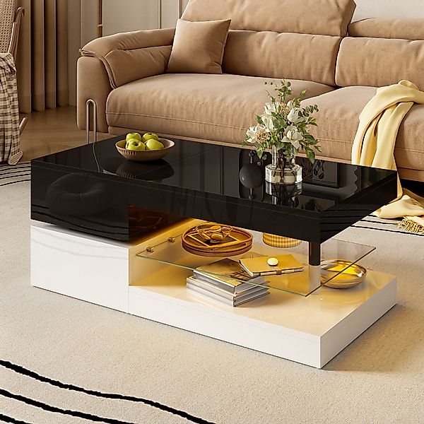 Merax Couchtisch Beistelltisch mit LED-Beleuchtung und günstig online kaufen