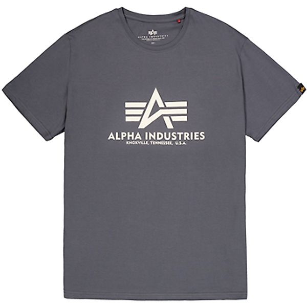 Alpha Industries  T-Shirts & Poloshirts Basic T-Shirt - greyblack günstig online kaufen