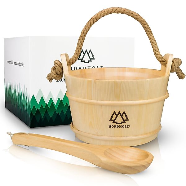 NORDHOLZ Sauna-Aufgussset Sauna Eimer mit Kelle günstig online kaufen