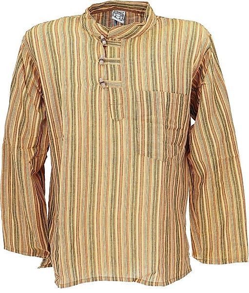 Guru-Shop Hemd & Shirt Nepal Fischerhemd, gestreiftes Goa Hippie Hemd,.. Et günstig online kaufen