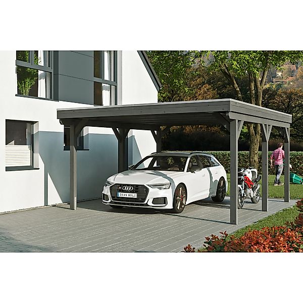 Skanholz Einzelcarport »Grunewald« Leimholz, Nordisches Fichtenholz dunkelg günstig online kaufen
