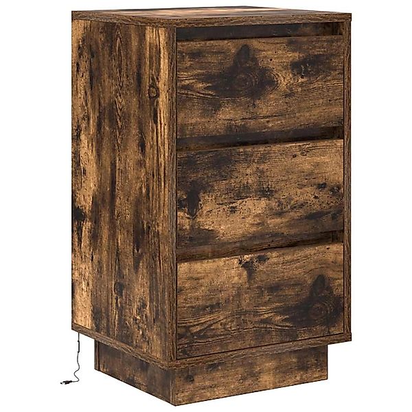 vidaXL Nachttisch mit LED-Leuchten Räuchereiche 38x34x65 cm 861305 günstig online kaufen