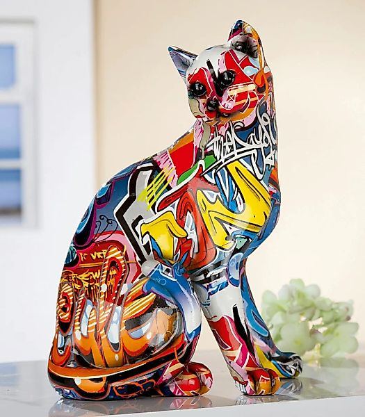 GILDE Dekofigur "Figur Pop Art Katze" günstig online kaufen