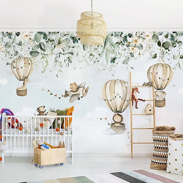 Bilderdepot24 Kindertapete Tropischer Flug Aquarell Kinder günstig online kaufen