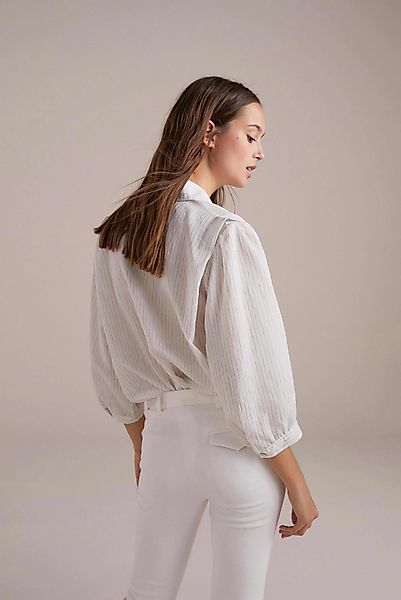 Bluse aus Viskose mit Nadelsteifen günstig online kaufen