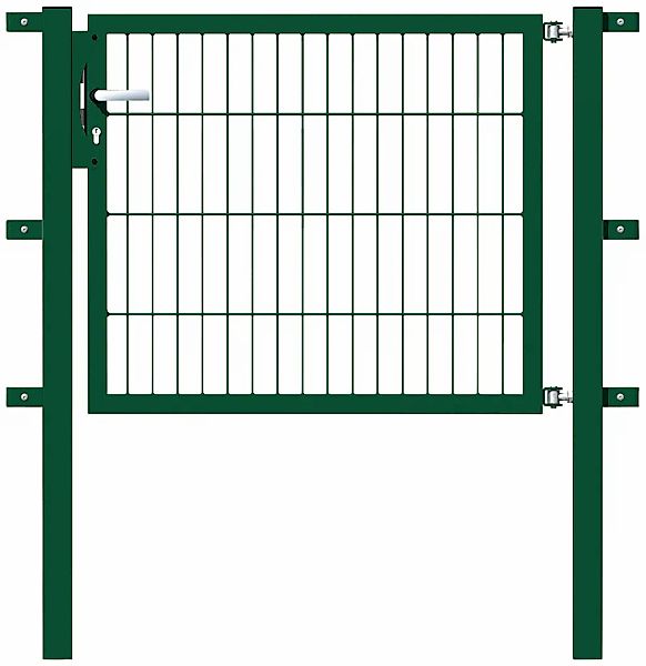Metallzaun Einzeltor für Doppelstabmatte Grün z. Einbetonieren 80 cm x 100 günstig online kaufen