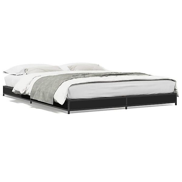 vidaXL Bett Bettgestell Braun Eichen-Optik 120x190 cm Holzwerkstoff Metall günstig online kaufen