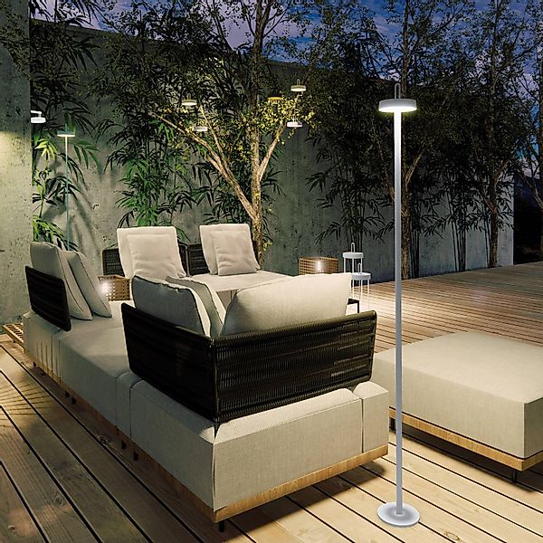 JUST LIGHT. LED-Akku-Stehleuchte Amag, weiß, Eisen, IP44 günstig online kaufen