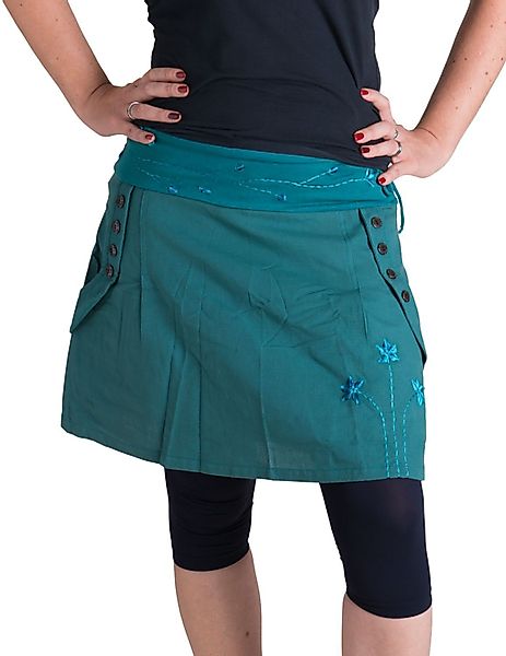 Vishes Minirock Bestickter Baumwollrock mit Blumen günstig online kaufen
