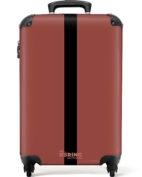 NoBoringSuitcases.com© Hartschalen-Trolley Rot mit schwarzem Streifen günstig online kaufen