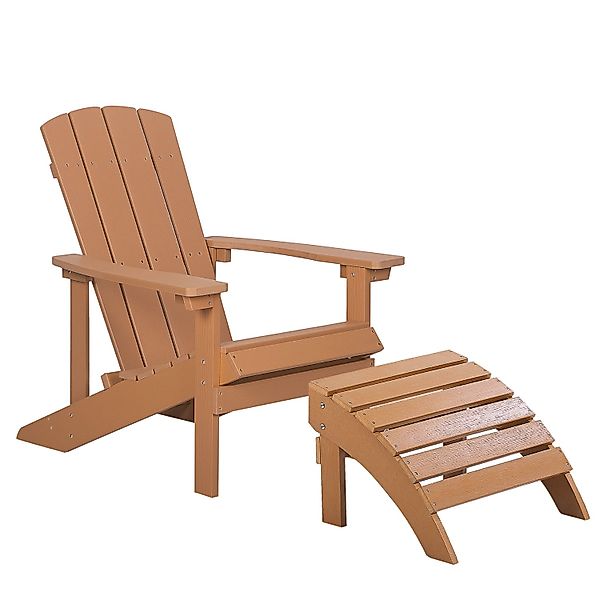 Beliani Gartenstuhl Heller Holzfarbton 88 x75 x88 günstig online kaufen