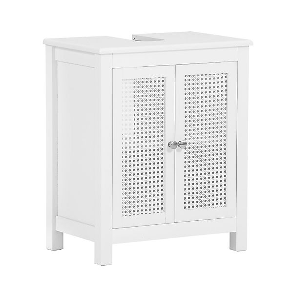 SoBuy Waschbeckenunterschrank Badschrank mit Gitteroptiktüren 50x60x33cm We günstig online kaufen