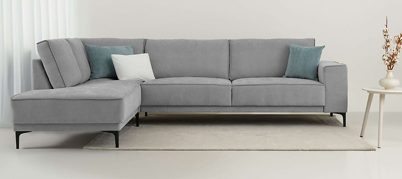 OTTO home Ecksofa "Polsterecke Oland, Struktur, Flachgewebe, Luxus-Microfas günstig online kaufen