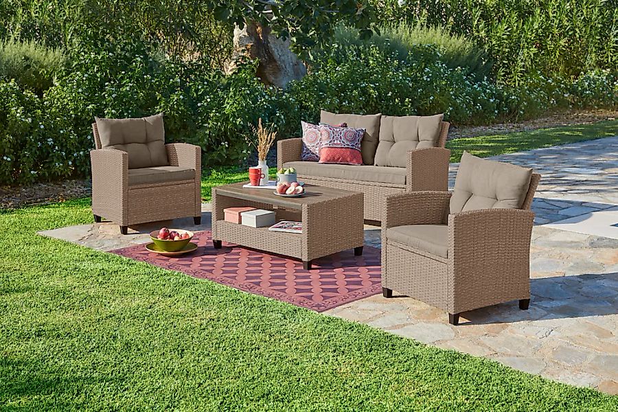 KONIFERA Gartenlounge-Set "Lorca", (Set, 16 tlg., 2xSessel,2er Sofa,1xTisch günstig online kaufen
