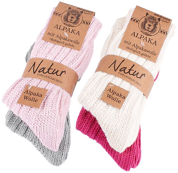 BRUBAKER Kuschelsocken warme dicke Alpaka Socken günstig online kaufen
