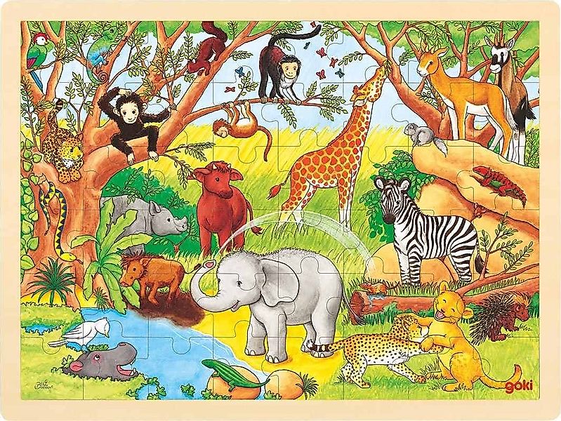 Gollnest & Kiesel Puzzle Goki 57892 - Einlegepuzzle Afrika, Puzzleteile günstig online kaufen