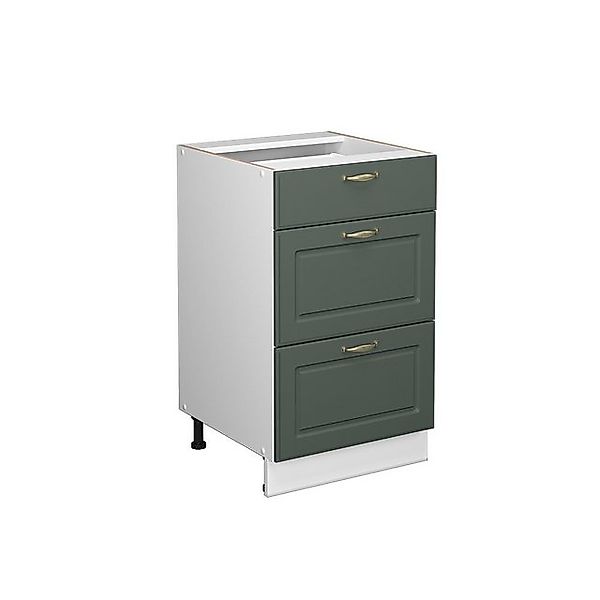 Vicco Küchenunterschrank Fame-Line Grün-Gold Landhaus/Weiß 50 cm ohne Arbei günstig online kaufen