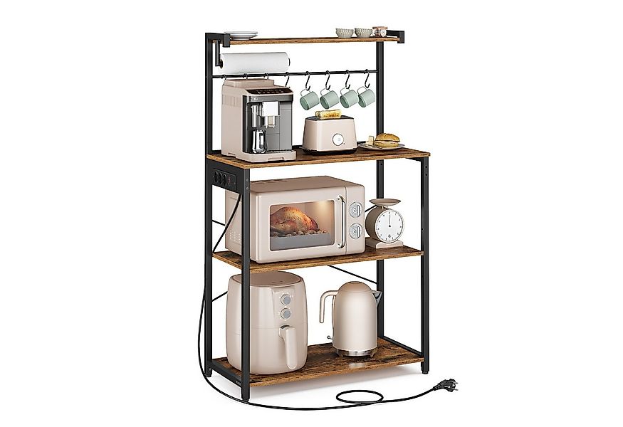 VASAGLE Küchenregal, Standregal mit Steckdosen, Standregal 4 Ebenen, verste günstig online kaufen
