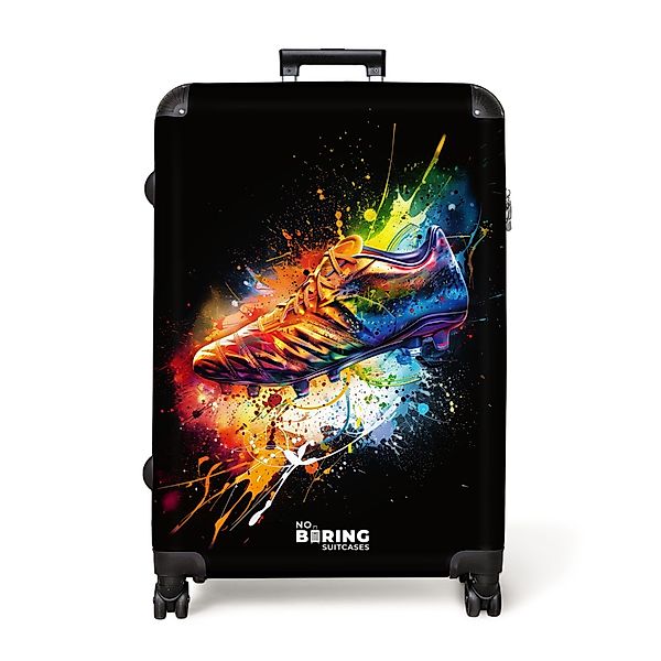 NoBoringSuitcases.com© Hartschalen-Trolley Bunter Fußballschuh 77 cm günstig online kaufen