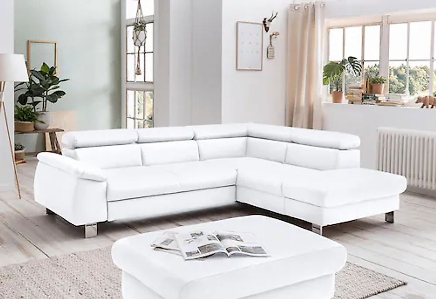 COTTA Ecksofa »Komaris L-Form mit Kopfteilverstellung«, wahlweise mit Bettf günstig online kaufen