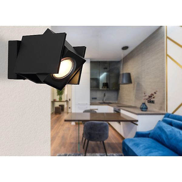 Globo Strahler Rory 1-flammig Schwarz matt 78 x 84 x 157 mm günstig online kaufen