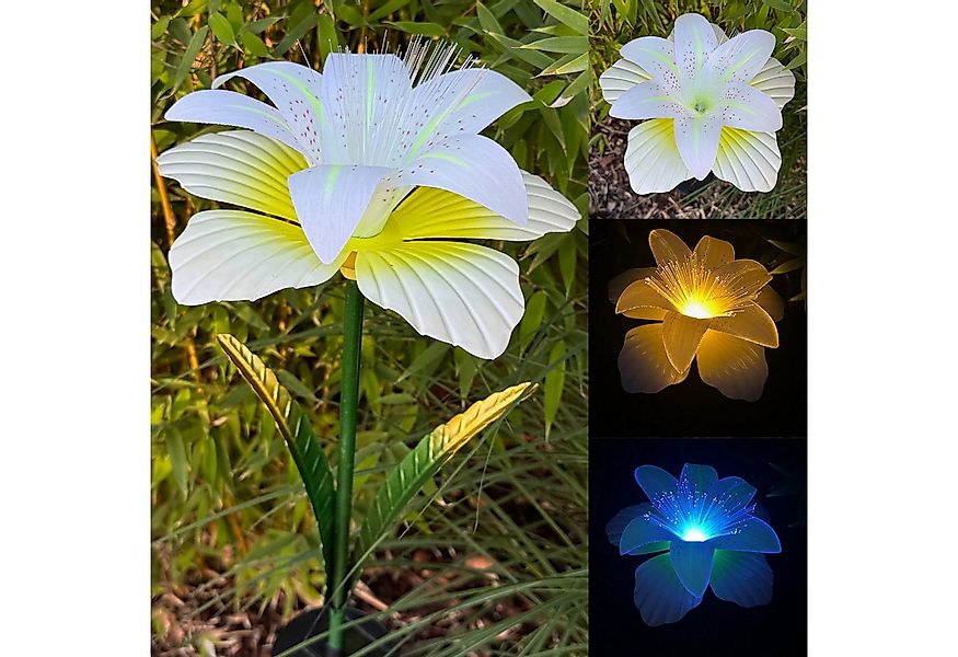 Online-Fuchs Gartenstecker aus Metall - LED Solarleuchte Lilie für außen - günstig online kaufen