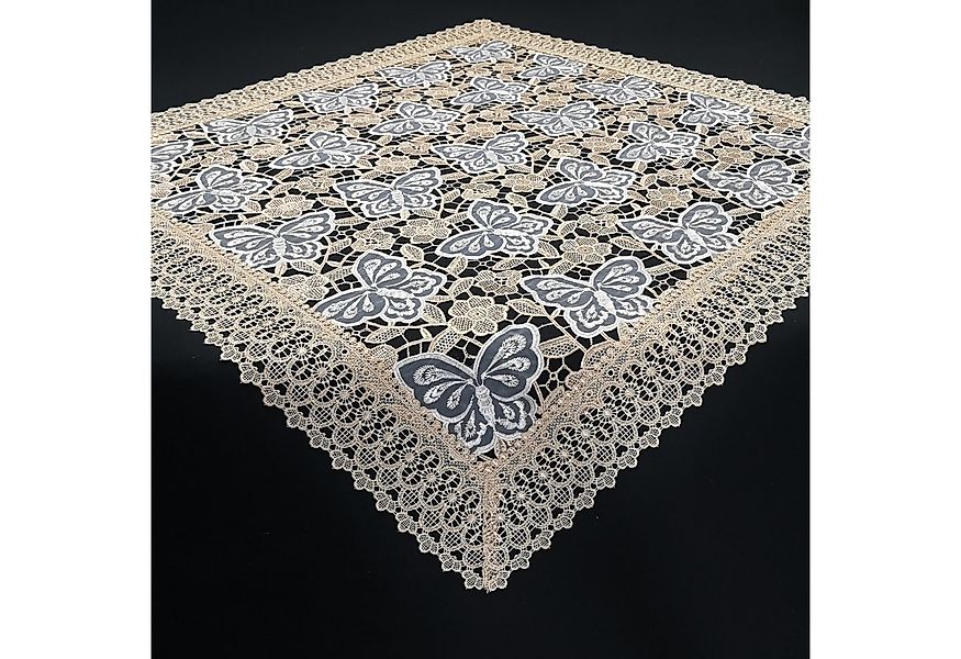 Brilliant Tischdecke Spitzeneinsatz / Mitteldecke / 85x85cm / H-1808, Spitz günstig online kaufen