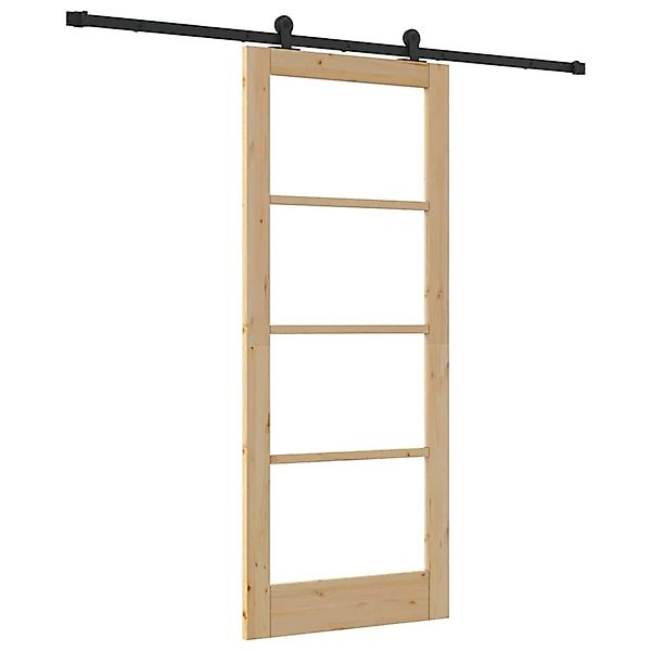 vidaXL Schiebetür ORKDAL Braun 83 x 202 cm Holz und Metall 3332137 günstig online kaufen