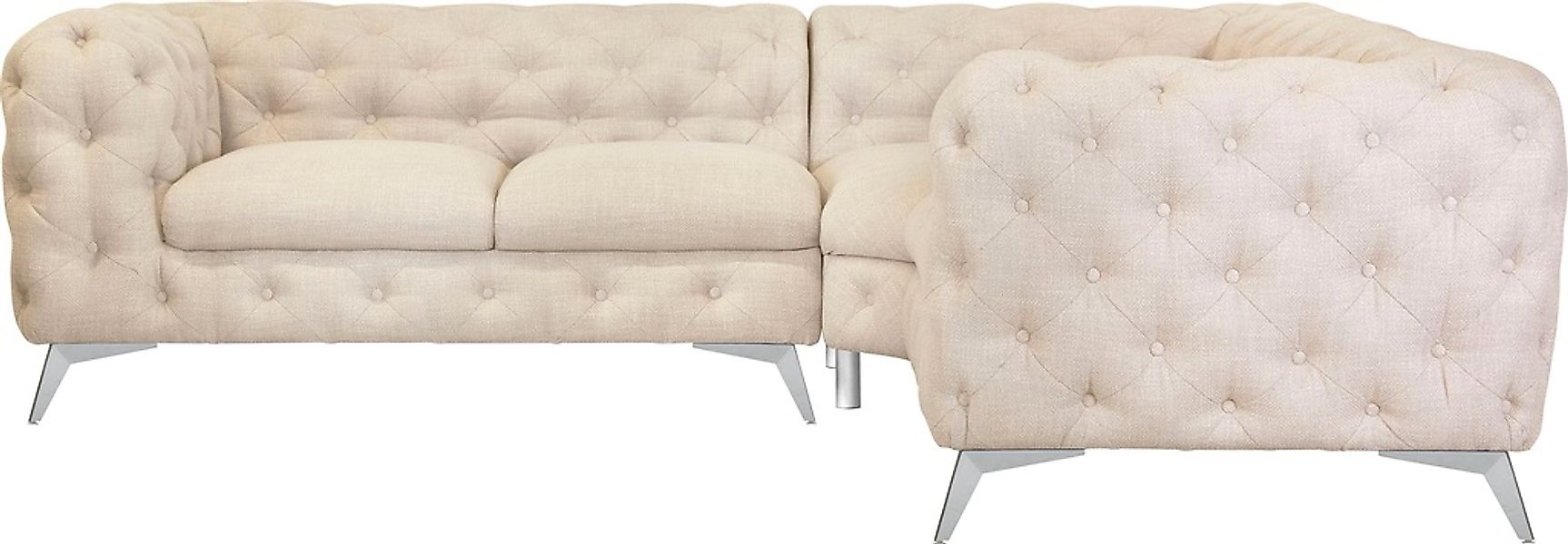 Leonique Chesterfield-Sofa "Ecksofa GLYNIS L-Form mit Wellenunterfederung, günstig online kaufen