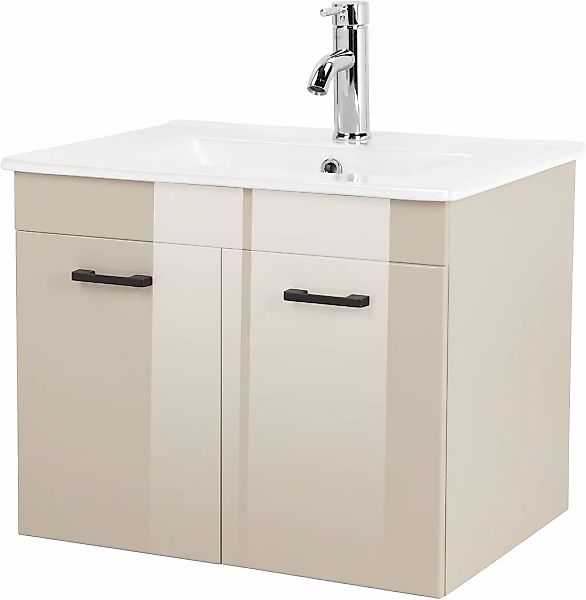 welltime Waschtisch "Florenz, Breite 60cm, 2 Tür, 2 Fächer, MDF-Front", Was günstig online kaufen