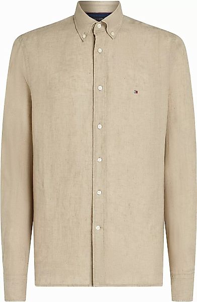 Tommy Hilfiger Hemd Leinen Sandalwood - Größe L günstig online kaufen