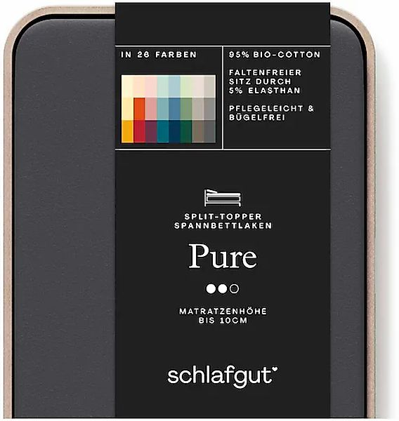 Schlafgut Spannbettlaken »Pure Split-Topper«, MADE IN GREEN by OEKO-TEX® günstig online kaufen