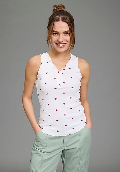 KangaROOS Shirttop mit Melonendruck, V-Ausschnitt und Knopfleiste, ärmellos günstig online kaufen