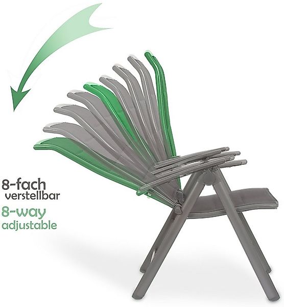 BRUBAKER Gartenstuhl Milano - Gepolsterter Klappstuhl aus Aluminium - Balko günstig online kaufen