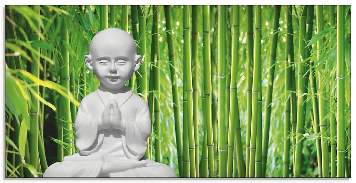 Artland Glasbild "Buddha mit Bambus", Religion, (1 St.) günstig online kaufen