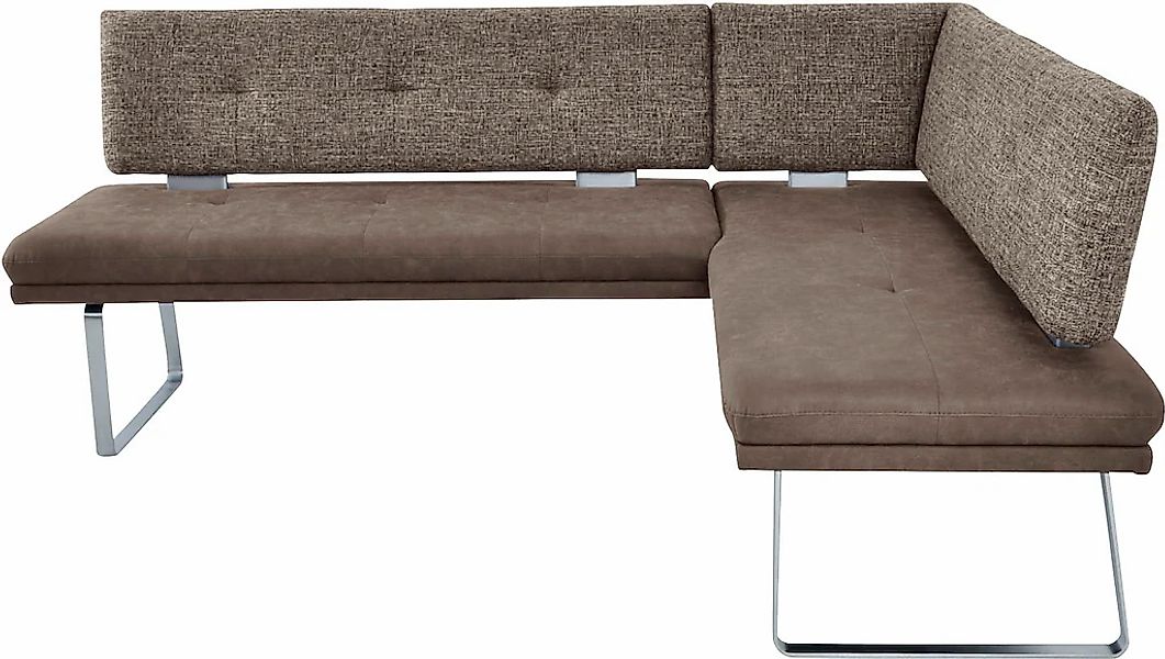 K+W Komfort & Wohnen Eckbank "Giacomo II" Flachstahlkufe in edelstahlfarbig günstig online kaufen