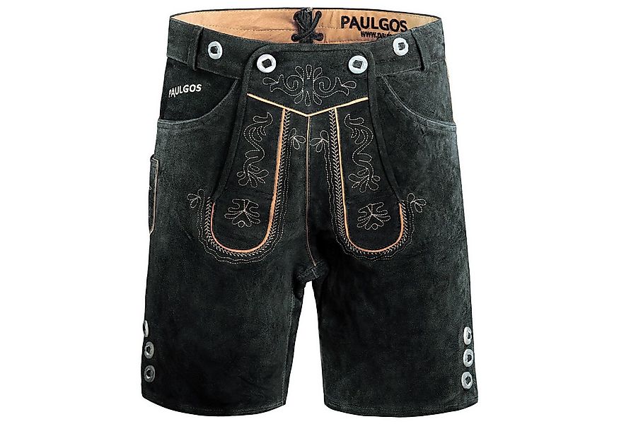 PAULGOS Trachtenhose Herren Lederhose Kurz mit Trägern 100% Echtleder - HK2 günstig online kaufen