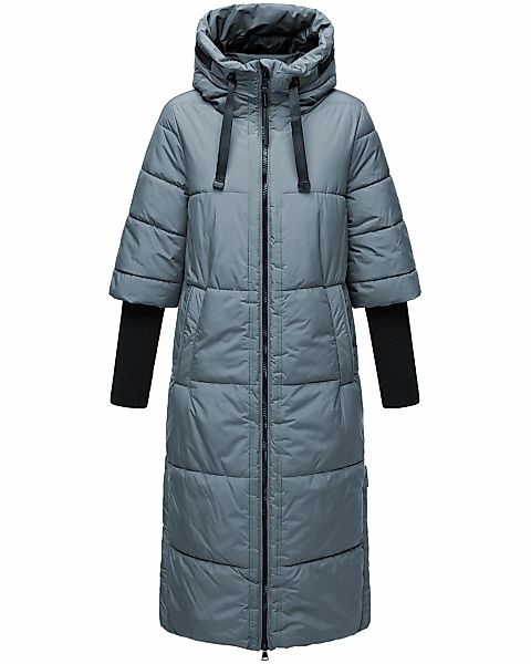 Navahoo Steppmantel "Ciao Miau XIV", Langer Wintermantel mit Rippstrickärme günstig online kaufen