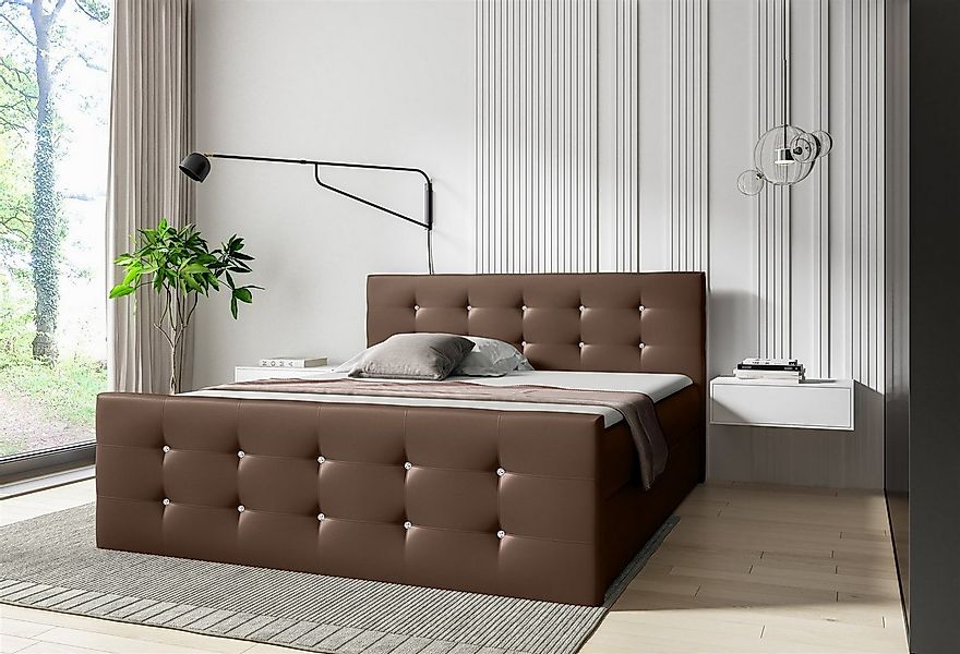 Fun Möbel Boxspringbett Boxspringbett Schlafzimmerbett LIAMOS in Kunstleder günstig online kaufen