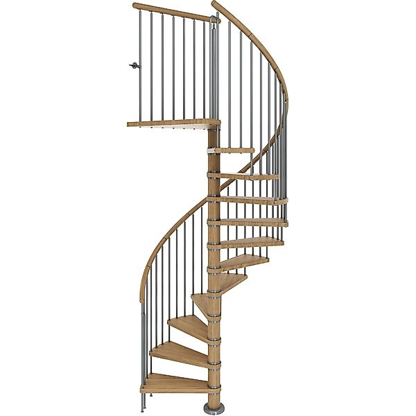 Dolle Spindeltreppe Winnipeg Eiche geölt Höhe bis 292,5 cm Ø 120 cm FSC günstig online kaufen