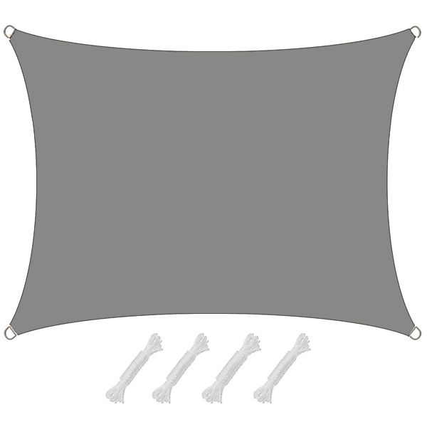 AMANKA Polyester Sonnensegel Wasserdicht - 1,5 x 2 m Rechteckig Grau günstig online kaufen
