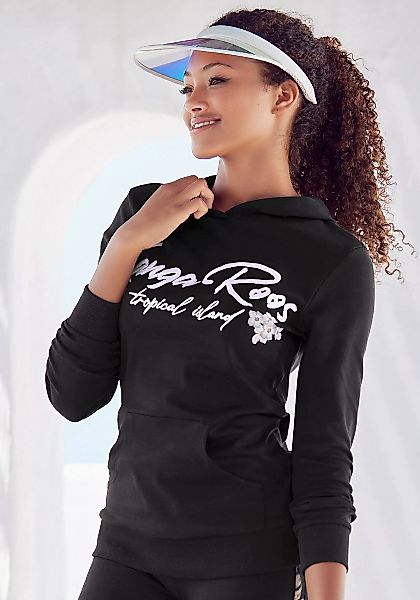 KangaROOS Kapuzensweatshirt Mit Stickerei und Blumendruck, Loungeanzug, Hoo günstig online kaufen