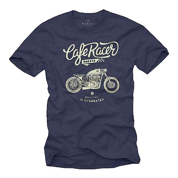 MAKAYA Print-Shirt Herren Vintage Biker Motiv Motorrad Bekleidung Männer Ge günstig online kaufen