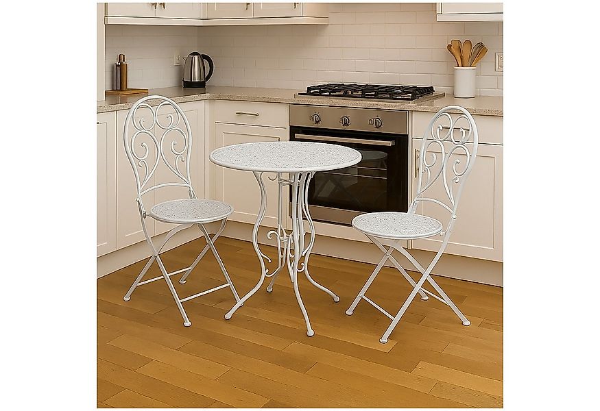 HTI-Living Küchentisch Essgruppe 3-teilig Lani Weiß (Set, 3-St., 1x Tisch, günstig online kaufen