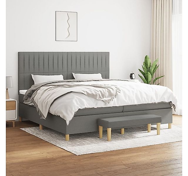 vidaXL Boxspringbett Boxspringbett mit Matratze Dunkelgrau 200x200 cm Stoff günstig online kaufen