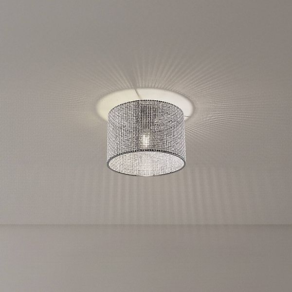 Deckenleuchte Goza, schwarz gemustert, Stoff, Ø 30 cm günstig online kaufen