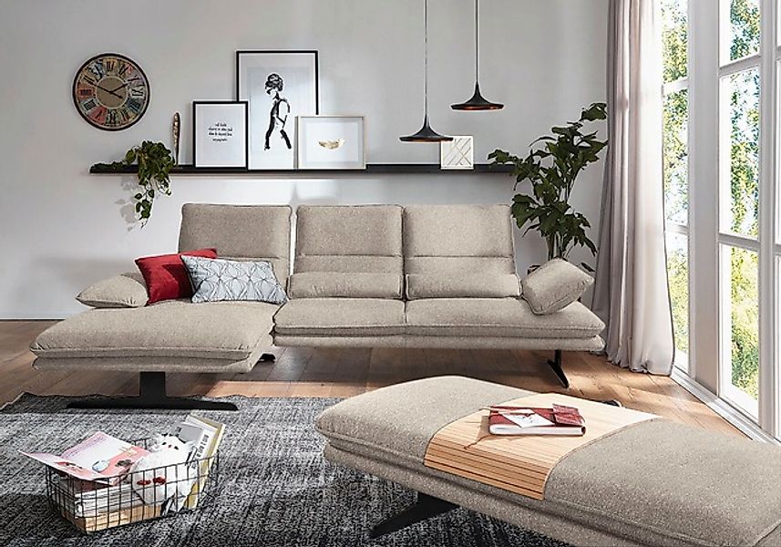 W.SCHILLIG Ecksofa »broadway, Designsofa mit tollem Sitzkomfort«, Sitztiefe günstig online kaufen