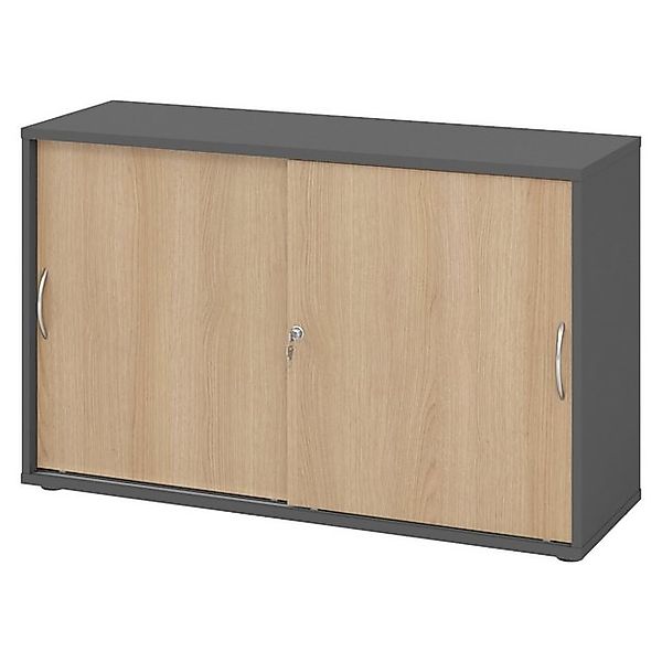 bümö Aktenschrank office Schiebetürenschrank Dekor: Graphit/Eiche - Griffe: günstig online kaufen