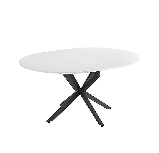 Vicco Esstisch Loyd, Weiß/Schwarz/Schwarz, 120 x 76.5 cm ausziehbar günstig online kaufen