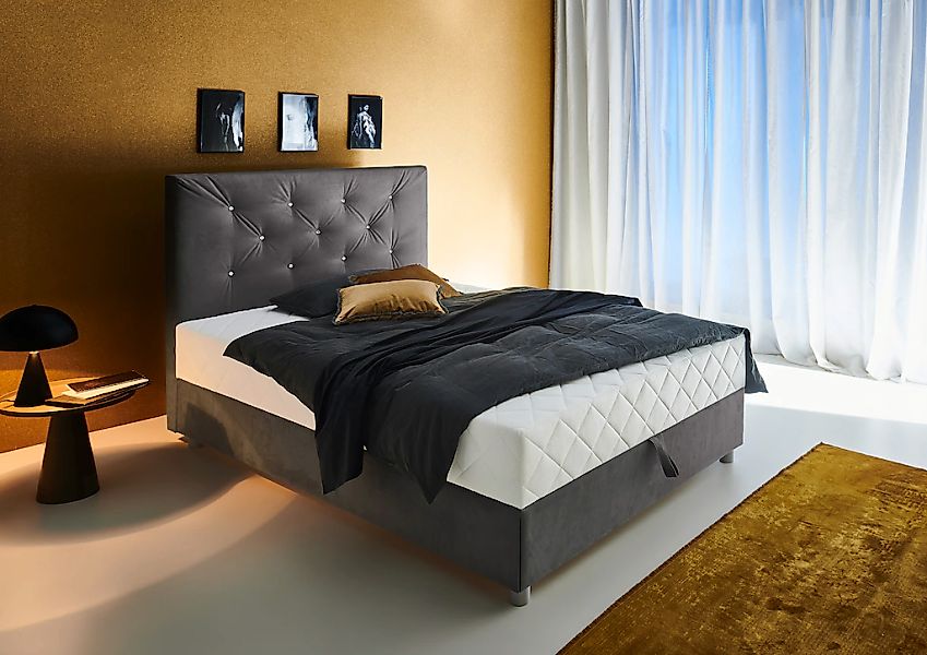 ATLANTIC home collection Boxbett "CELIA im hochwertiger Samtoptik", mit Tas günstig online kaufen
